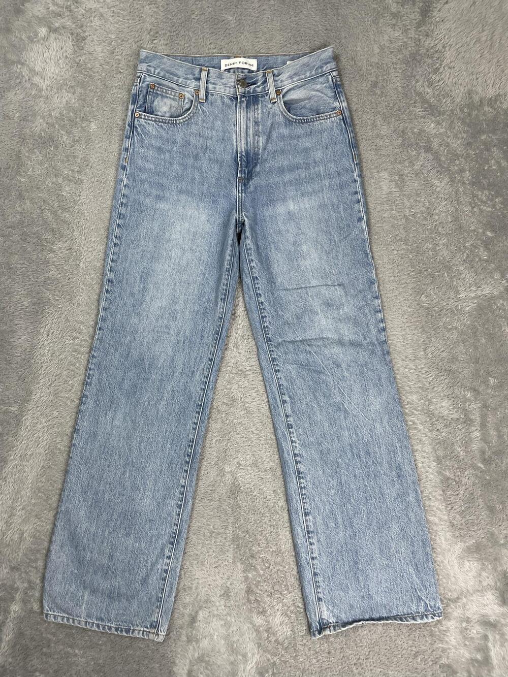 Denim Forum The Farrah Hi Rise Wide Jeans Womens 28 Blue Light Wash Denim